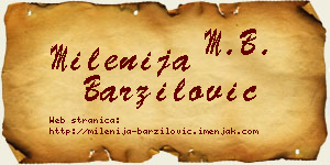 Milenija Barzilović vizit kartica